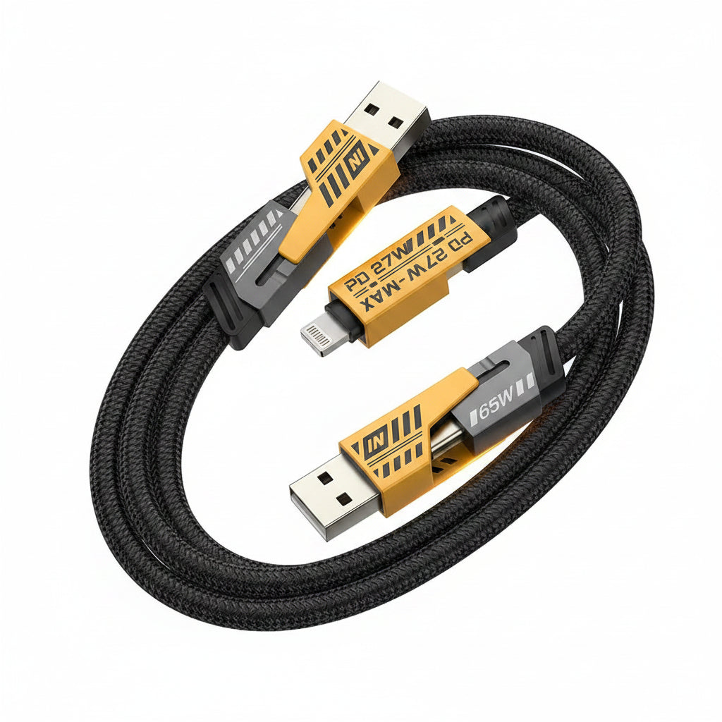 4 In 1 Multi USB PD Charging Cable (Type-C To C, C To Lightning, USB To C, USB To Lightning)